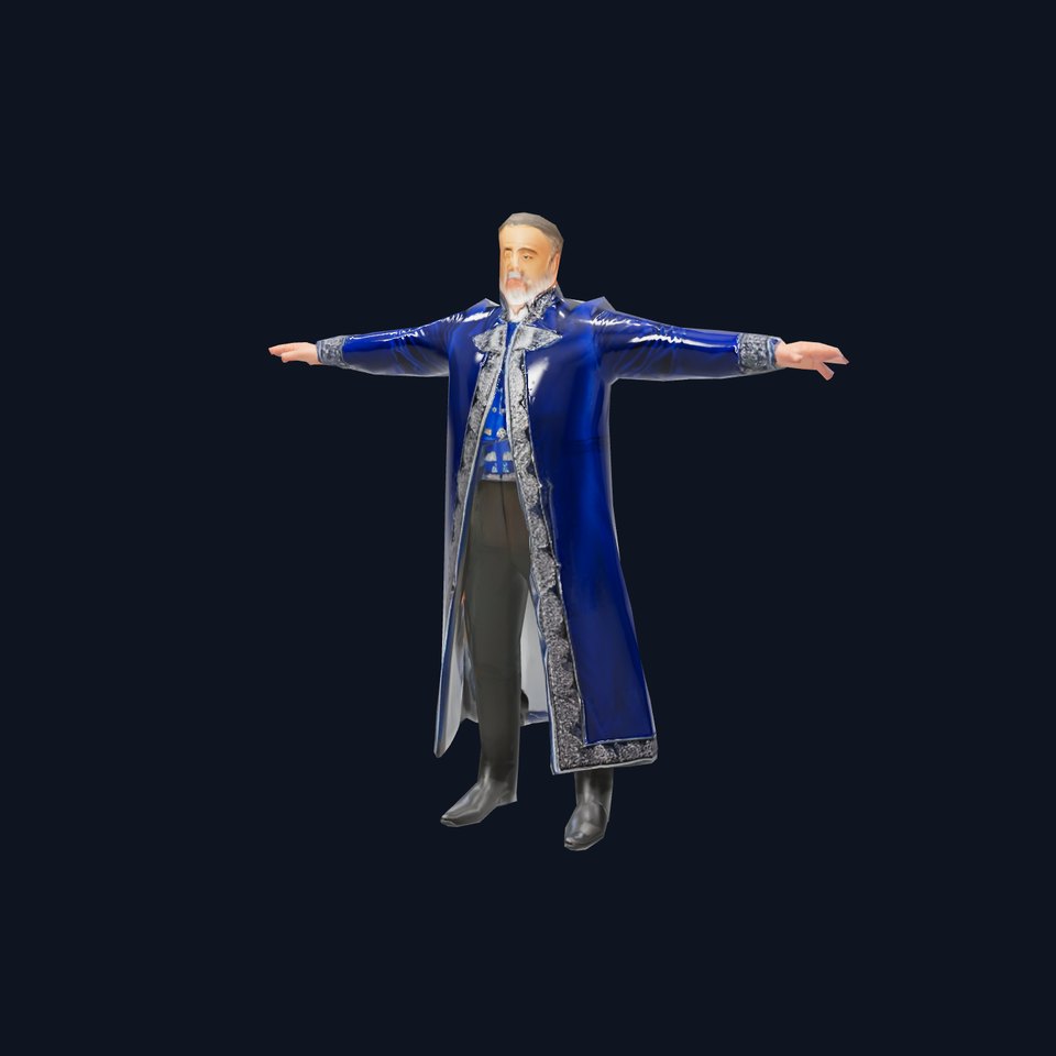 Elegant Blue Coat Model Pack with Embroidered Details